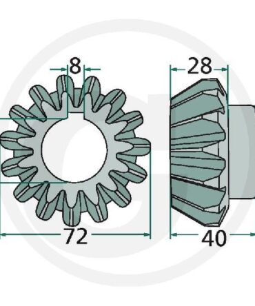Koło zębate stożkowe Z15 KRONE (15x30)