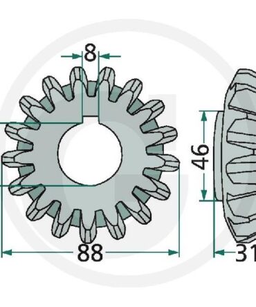 Koło zębate stożkowe Z17 Deutz-Fahr