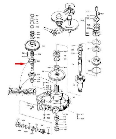 Wałek ze sprzęgłem zapadkowym Kemper 4500 (prawy duży rotor)