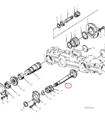 Wałek atakujący Z19 przekładni kątowej KEMPER 4500 (14x19)