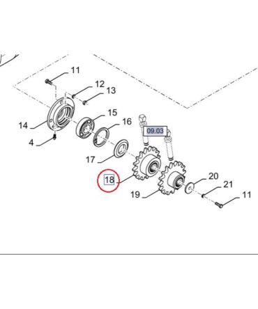 Koło zębate Z17 prasy New Holland BR