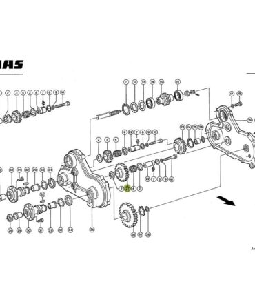 Koło zębate Z21 przekładni wciągającej CLAAS JAGUAR 600