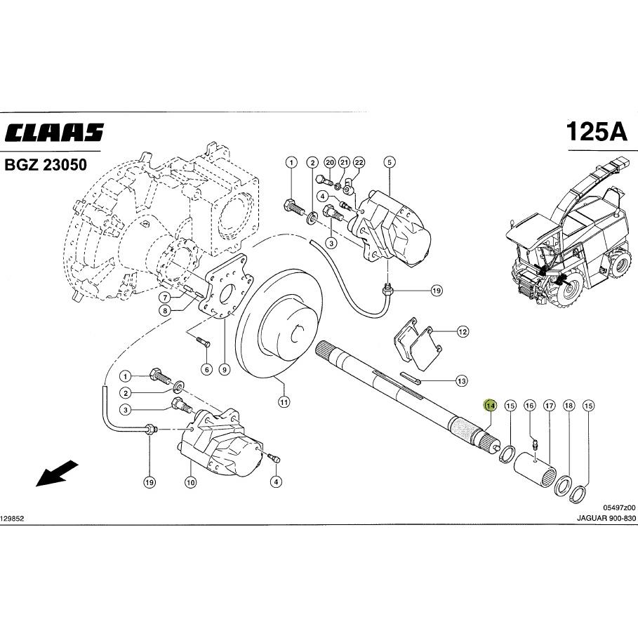 Oś napędowa Z21 zwolnicy CLAAS JAGUAR L=836.jpg