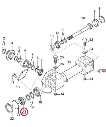 Koło stożkowe Z23 przekładni przystawki CNH, NEW HOLLAND (17x23)