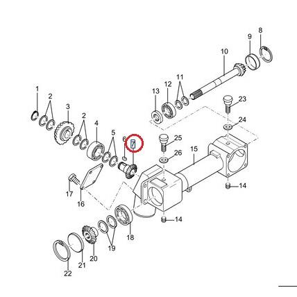 Wałek zębaty Z17 przekładni przystawki CNH, NEW HOLLAND (17x23) - obrazek 3